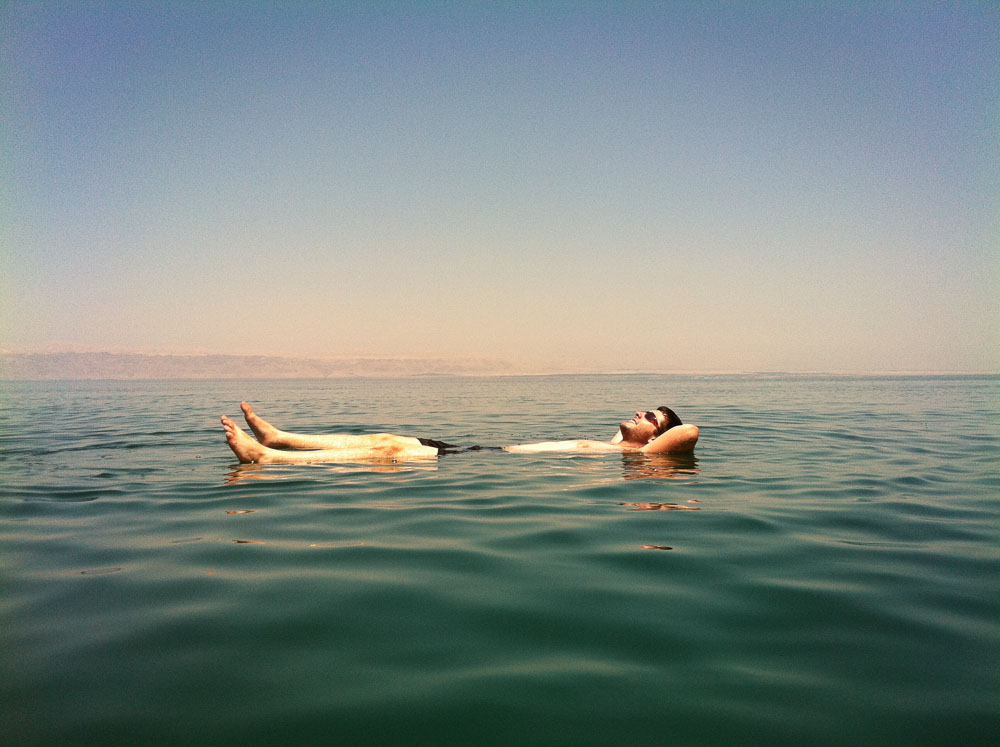floating in the Dead Sea, Jordan