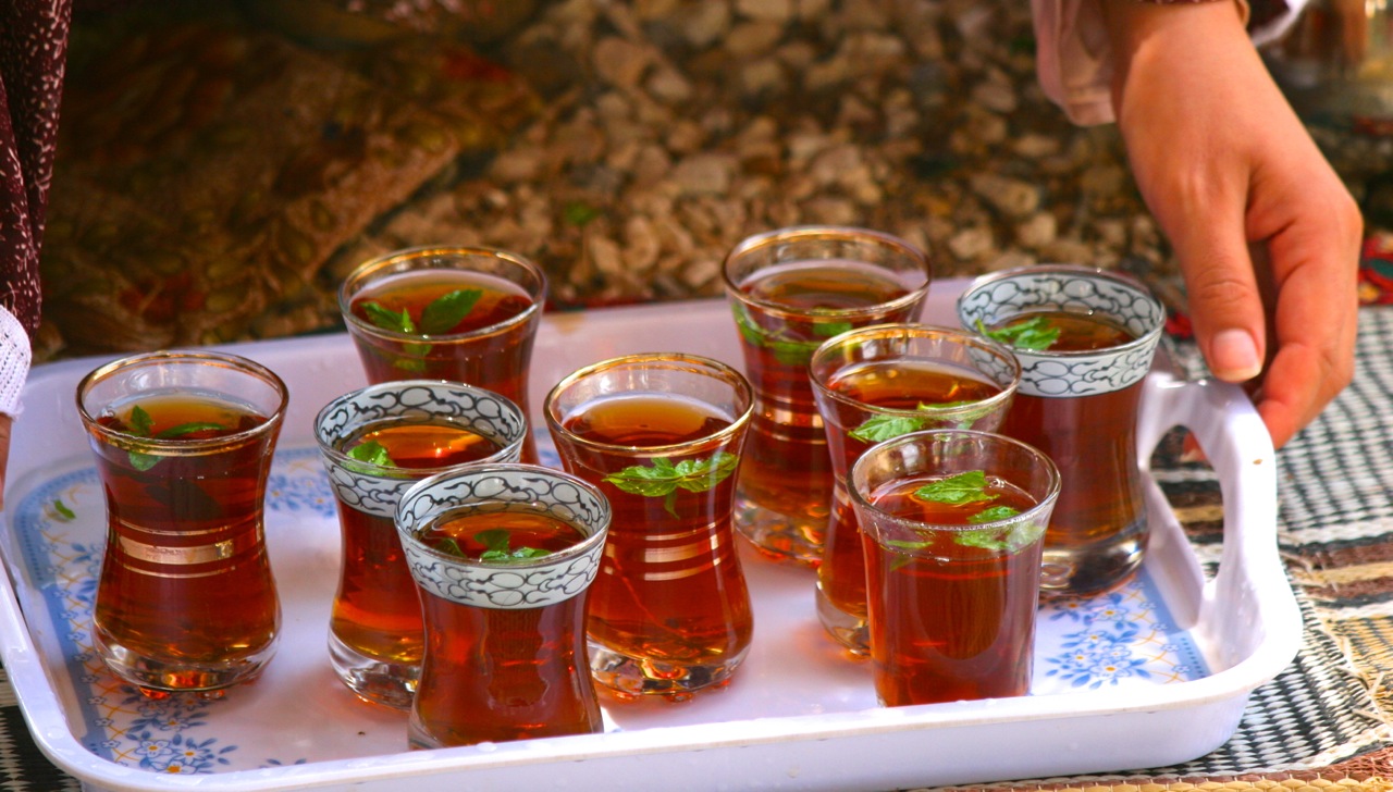being served mint tea - hospitality in Jordan