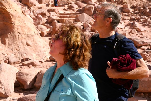 my parents reaction seeing the monastery of Petra