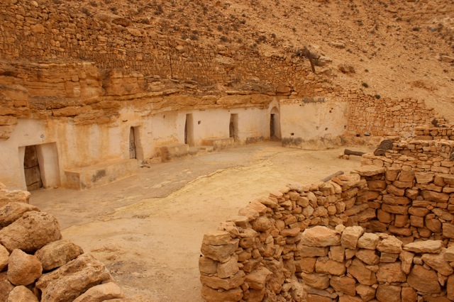 Berber cave homes near Chenini Tunisia