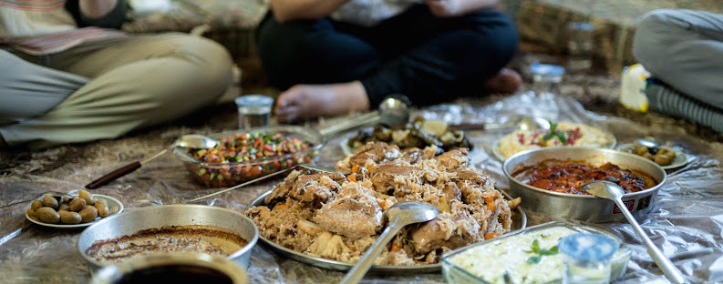 traditional Palestinian makloubeh on a private Jordan Palestine culinary tour
