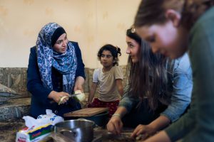 making food on a private Jordan/Palestine tour