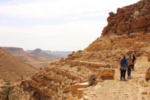 Hiking with a local guide near Chenini Tunisia