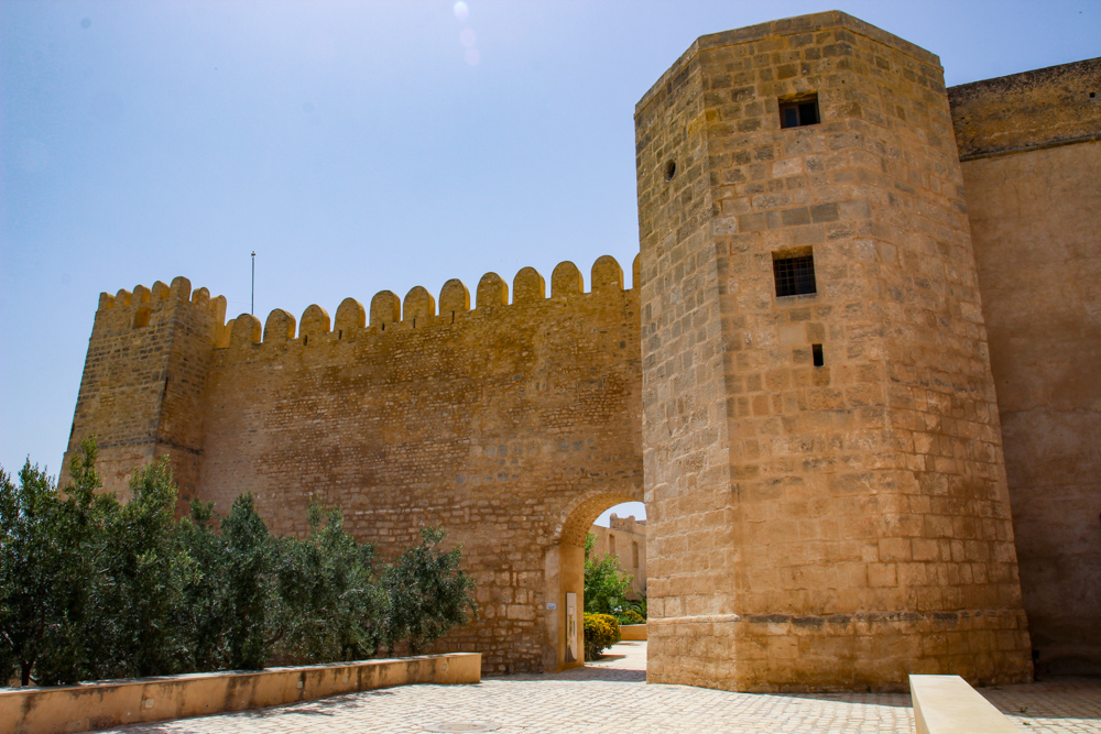 The Towering Kasbah Fortress at the entrance of the Sousse Archaeological Museum