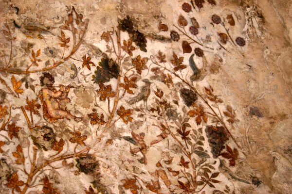 Painted ceiling in Little Petra Jordan