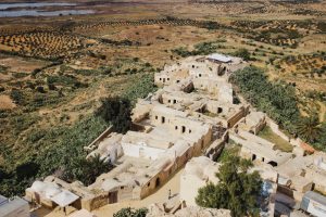 Berber granaries in hilltop village Takrouna, Tunisia